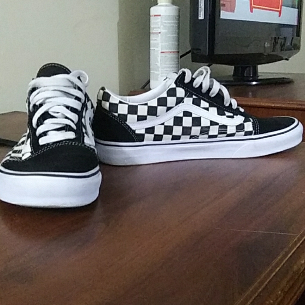 Vans canvas checkered low tops